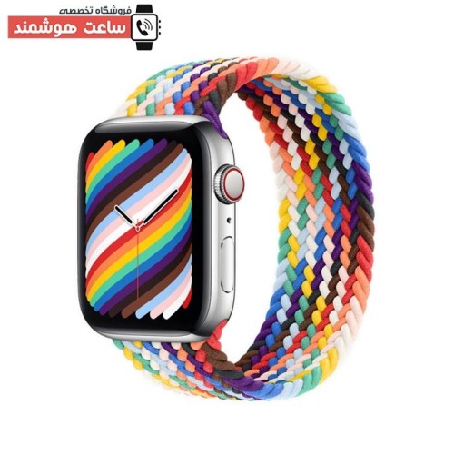 بند بافت چند رنگ اپل واچ مدل سولو لوپ - Apple Watch Rainbow Braided Solo Loop Strap - Image 2