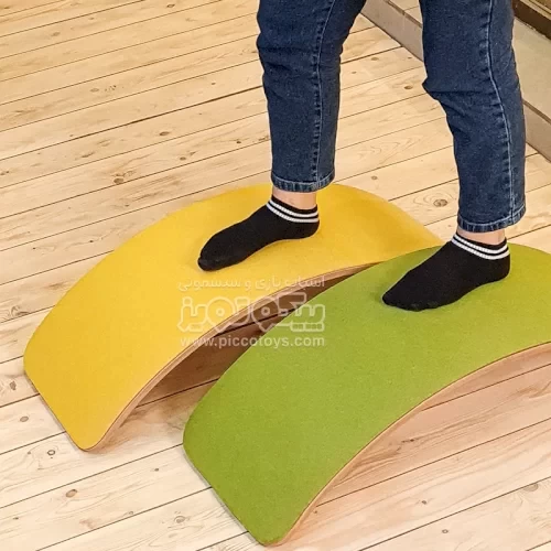 تخته تعادلی چوبی سایز بزرگ با زیره زرد curvy کد P/5555/ZA