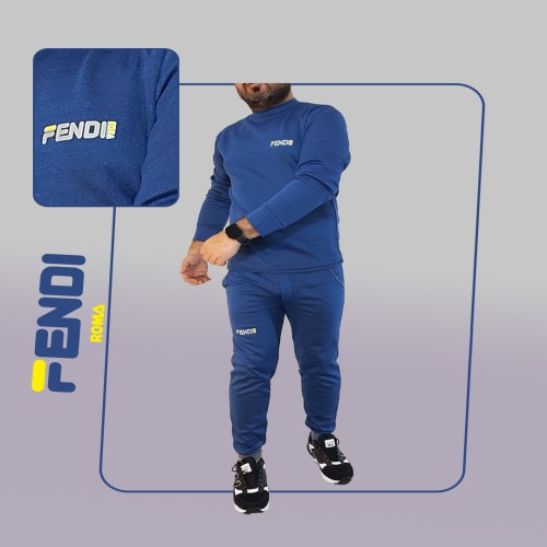 ست تیشرت شلوار آبی Fendi مدل 1414