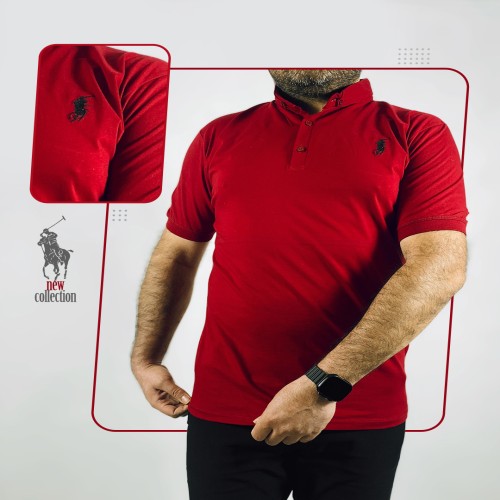 پولوشرت مردانه آستین کوتاه قرمز مدل 1426