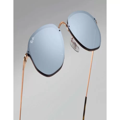 عینک آفتابی RayBan 3579N Blaze Hexagonal Flat Lens Violet Mirror - Image 5