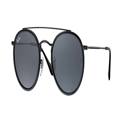 عینک آفتابی RayBan 3647N Round Double Bridge Black Blue Gray Classic - Image 2