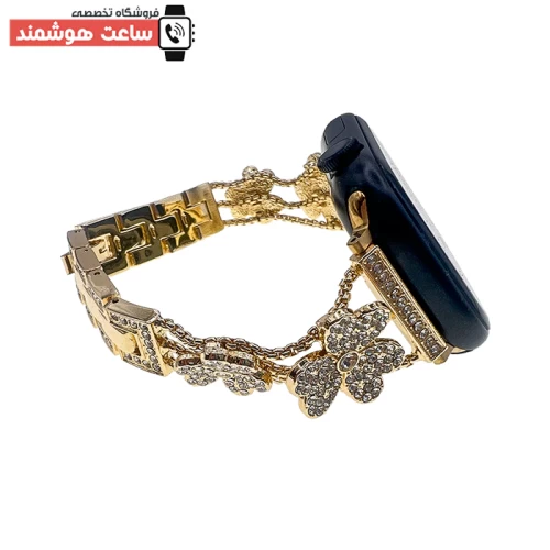 بند اپل واچ طرح گل نگین دار 1460 - Image 4