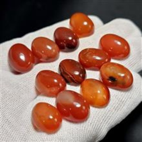 فروش پک 12 عددی نگین سنگ عقیق کارنلین معدنی کد G81263