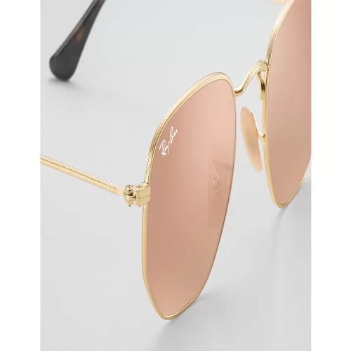 عینک آفتابی RayBan 3548N Hexagonal Flat Lenses Gold Copper Flash - Image 4
