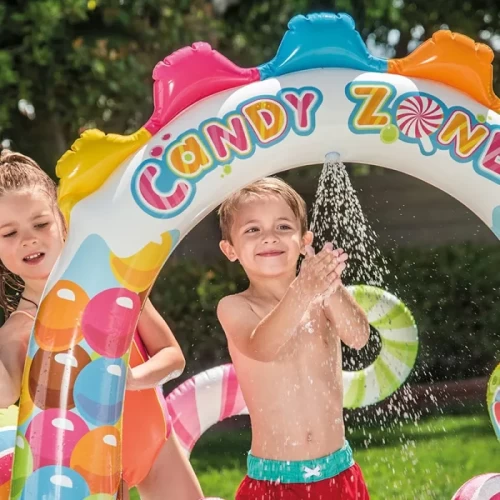 استخر بادی سرسره دار اینتکس مدل آبنبات Intex Candy کد 57149