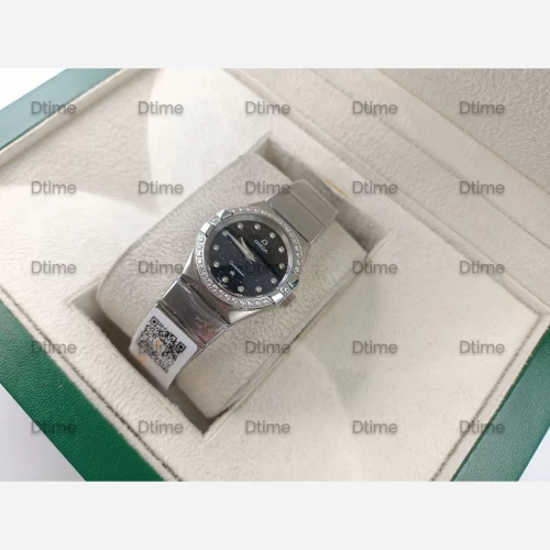 ساعت امگا کانسلیشن استیل صفحه مشکی دورنگین زنانه