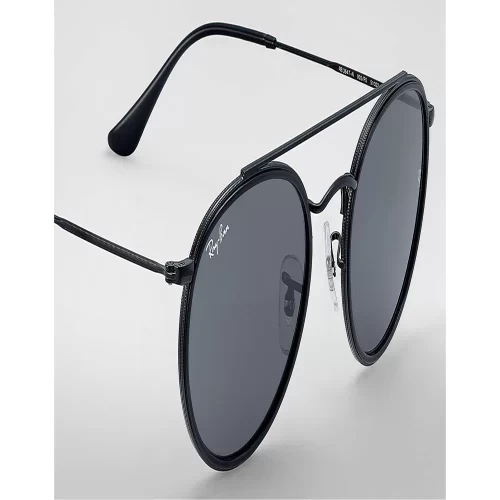 عینک آفتابی RayBan 3647N Round Double Bridge Black Blue Gray Classic - Image 4