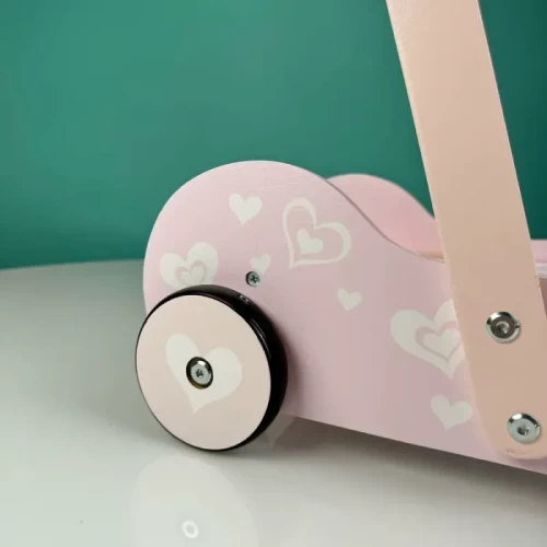 واکر کودک و بلوک چوبی 31 تکه رنگ صورتی کد P/1614/B