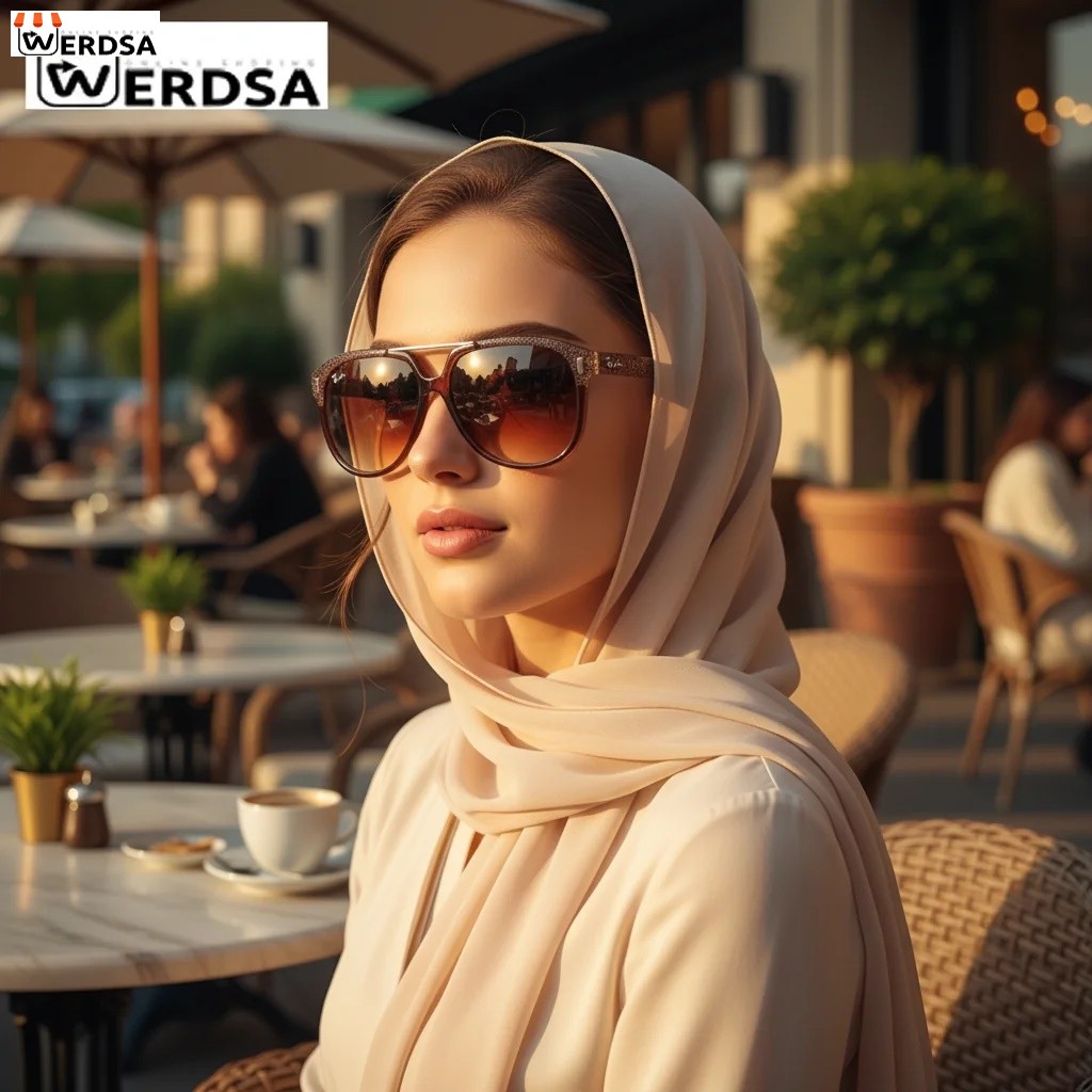 عینک آفتابی زنانه ری‌بن فریم قهوه‌ای با لنز گرد لاکچری 1652AG
