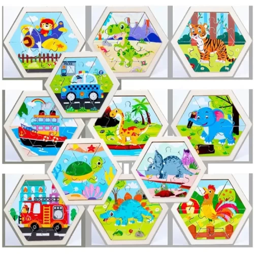 پازل چوبی کودک شش ضلعی کد 2231126