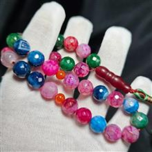 خرید تسبیح 33 دانه سنگ عقیق دراگون معدنی کد وردسا