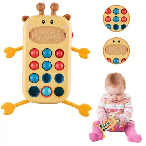 اسباب بازی موبایل پوپت دار کودک طرح زرافه کد 68867