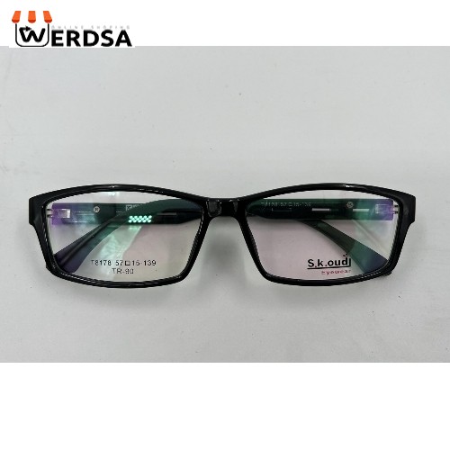 عینک طبی S.koudi مشکی TR90 مدل مربع سبک و مقاوم 1483