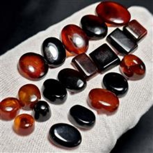 فروش پک 20 عددی نگین سنگ عقیق جگری معدنی کد G81266