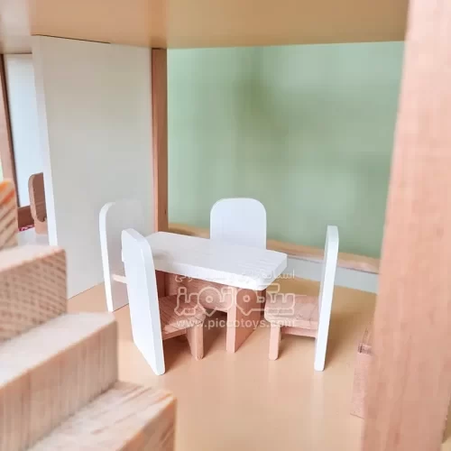 خانه عروسکی چوبی با لوازم