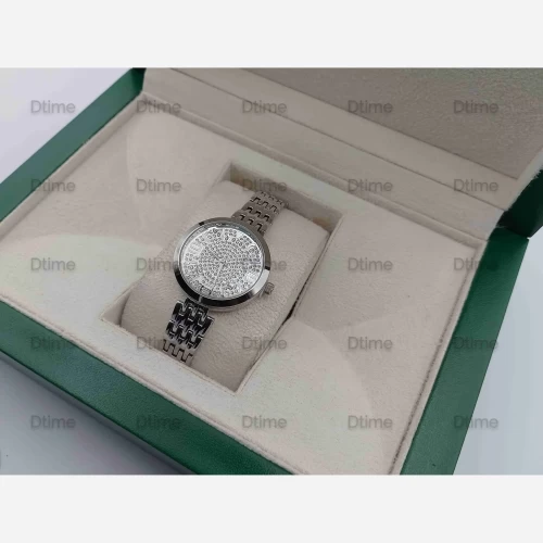 ساعت زنانه فول نگین الکس مارتین استیل صفحه سفید