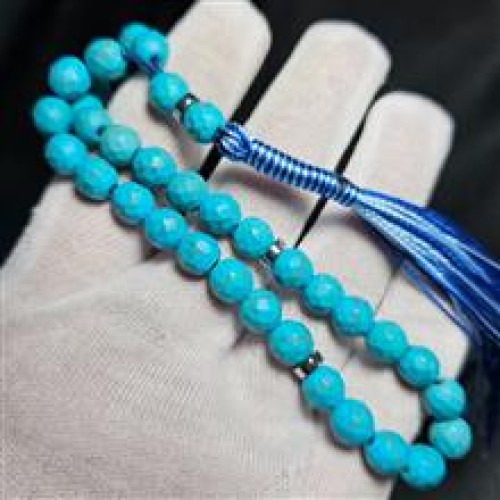 فروش تسبیح 33 دانه سنگ طرح فیروزه کد