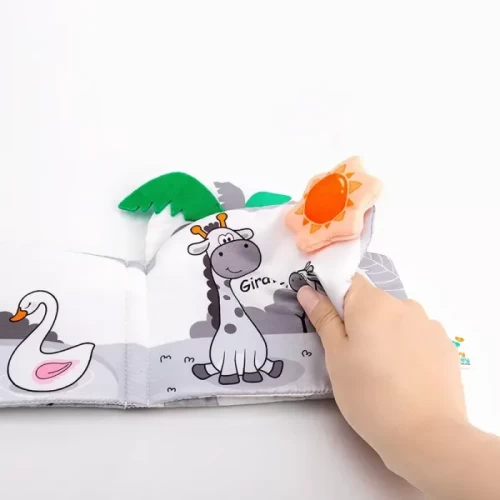 کتاب پارچه ای طوسی سفید مدل کروکودیل کد 6142158