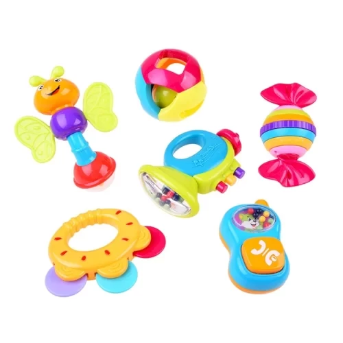 قیمت و خرید ست جغجغه 6 عددی Huile Toys