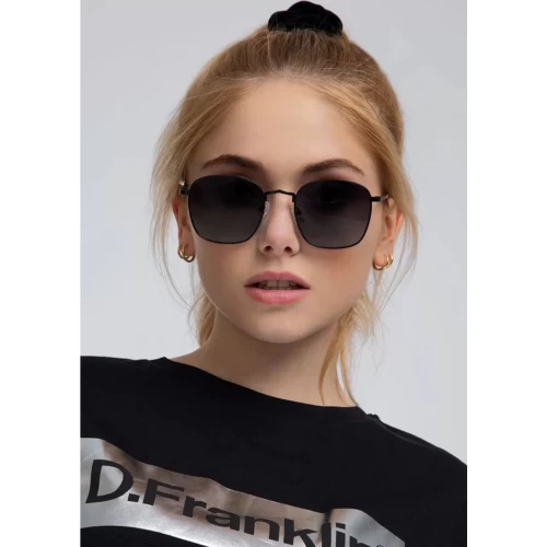 عینک آفتابی دی فرانکلین مدل D.franklin Classic Metal Square Black Grad - Image 2