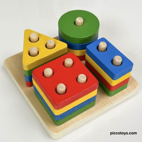 اسباب بازی مونته سوری چوبی جایگذاری اشکال مربع کد 5376060