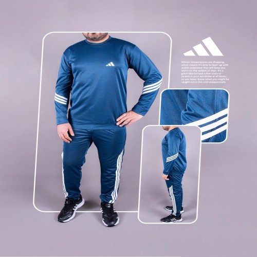 ست تیشرت شلوار آبی Adidas مدل 1318