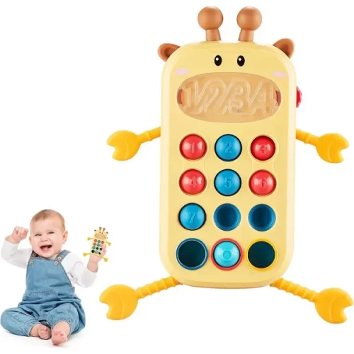 اسباب بازی موبایل پوپت دار کودک طرح زرافه کد 68867
