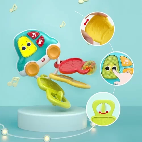 جغجغه و دندانگیر نوزاد طرح کلید و ریموت موزیکال Hulie Toys