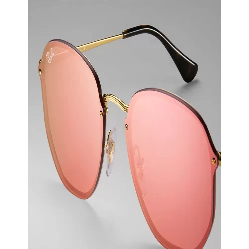 عینک آفتابی RayBan 3579N Blaze Hexagonal Flat Lens Pink Mirror - Image 3