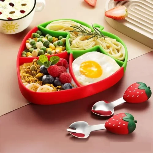 ظرف غذا کودک سیلیکونی مدل توت فرنگی کد JH8009