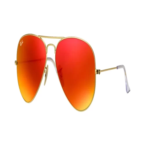 عینک آفتابی RayBan 3025 Aviator Flash Lenses Gold Orange - Image 2