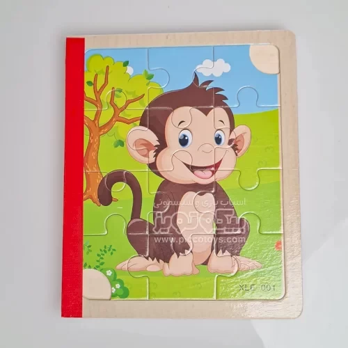 پازل کتابی چوبی مدل حیوانات وحشی کد XLE-001