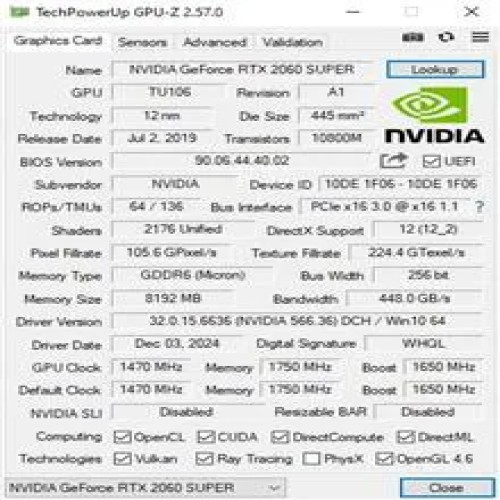 فروش ویژه کارت گرافیک Palit RTX 2060 Super