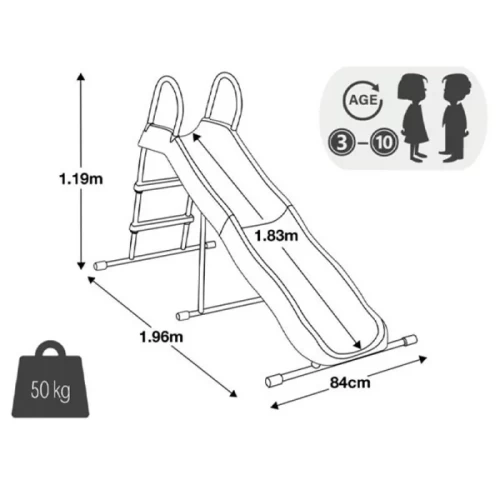 سرسره کودک پایه فلزی 3 پله اینتکس INTEX کد 44106
