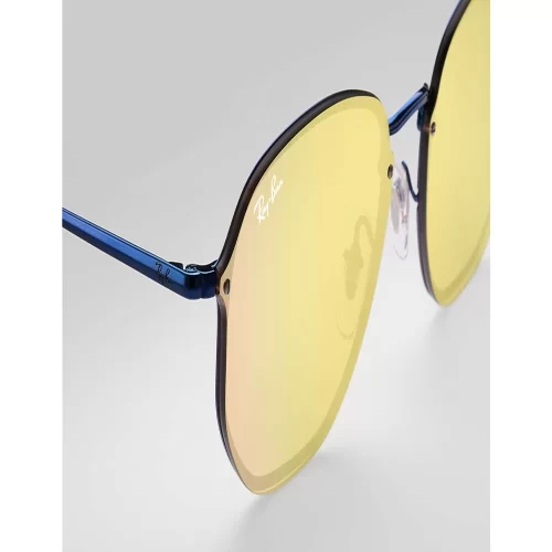 عینک آفتابی RayBan 3579N Blaze Hexagonal Flat Lens Dark Orange Mirror - Image 4