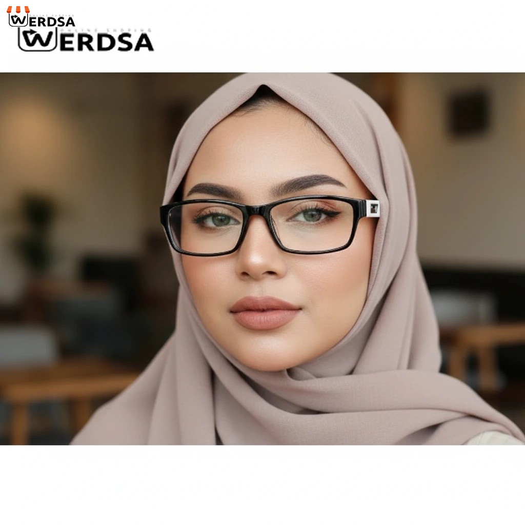 عینک طبی S.koudi سفید مشکی TR90 مدل مربعی مدرن سبک