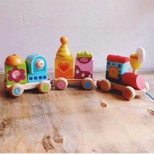 خرید قطار اسباب بازی چوبی کودک