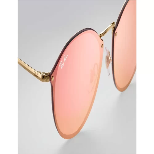 عینک آفتابی RayBan 3574N Blaze Round Gold Pink Mirror - Image 4