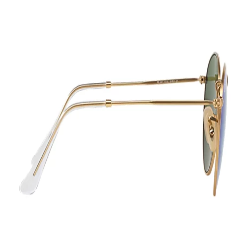 عینک آفتابی RayBan 3447 112 Round Gold Blue Flash - Image 3