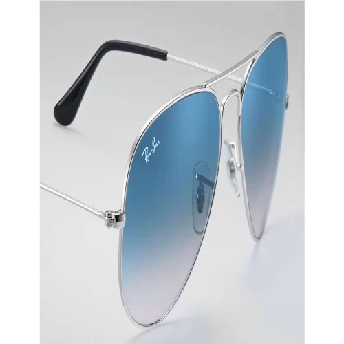 عینک آفتابی RayBan 3025 Aviator Silver Light Blue Gradient - Image 4
