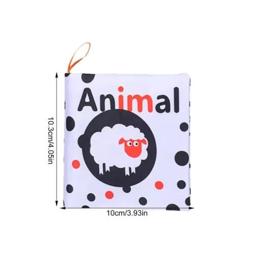 کتاب پارچه ای آموزشی سیاه و سفید مدل حیوانات کد 6142106