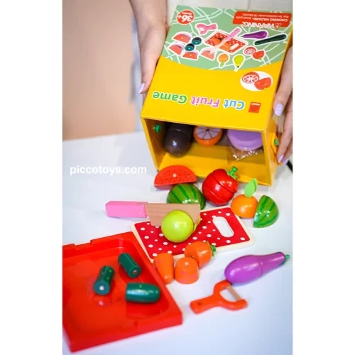 اسباب بازی برش میوه چوبی مگنتی مدل LZM001