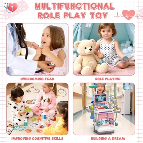 ست میز پزشکی اسباب بازی 32 تکه رنگ صورتی کد ZY1833709