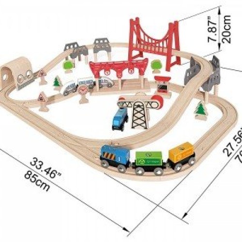ست راه آهن دو لوپ Double Loop Railway Set hape کد 3712