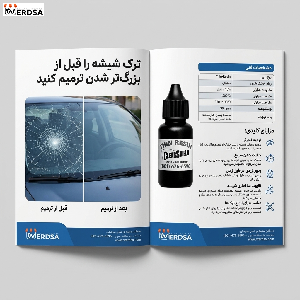 چسب ترمیم کننده شیشه thin-resin حجم 15 mil