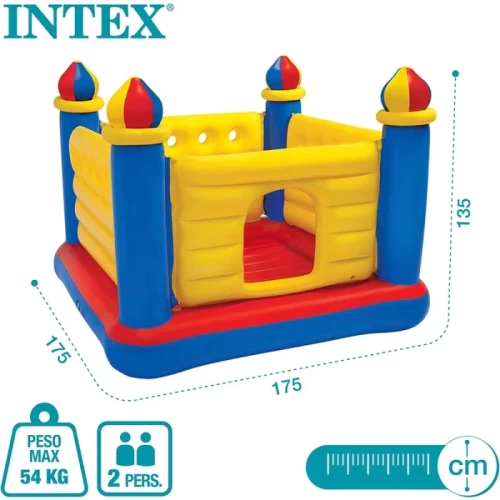 جامپینگ بادی کودک اینتکس Intex مدل قلعه زرد آبی کد 48259