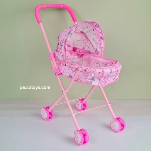 کالسکه عروسک سایبان دار صورتی کد 616B
