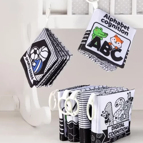 کتاب پارچه ای آموزشی سیاه و سفید مدل وسایل نقلیه کد 665365