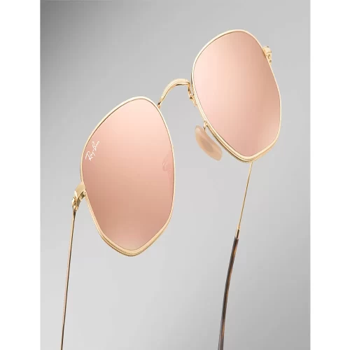 عینک آفتابی RayBan 3548N Hexagonal Flat Lenses Gold Copper Flash - Image 3